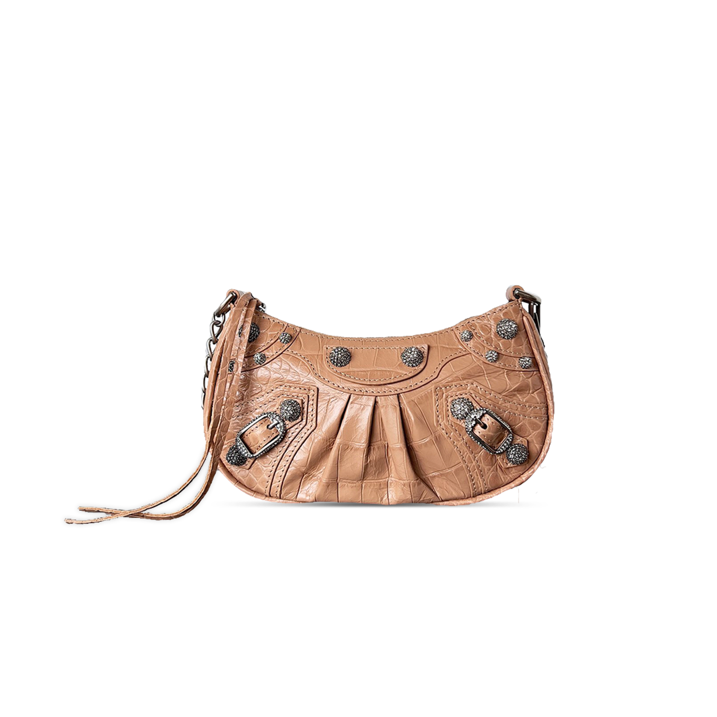 BALENCIAGA WOMEN'S LE CAGOLE CHAIN BAG MINI IN APRICOT 6958141VG9Y2000 (20.8*13*4.3cm)